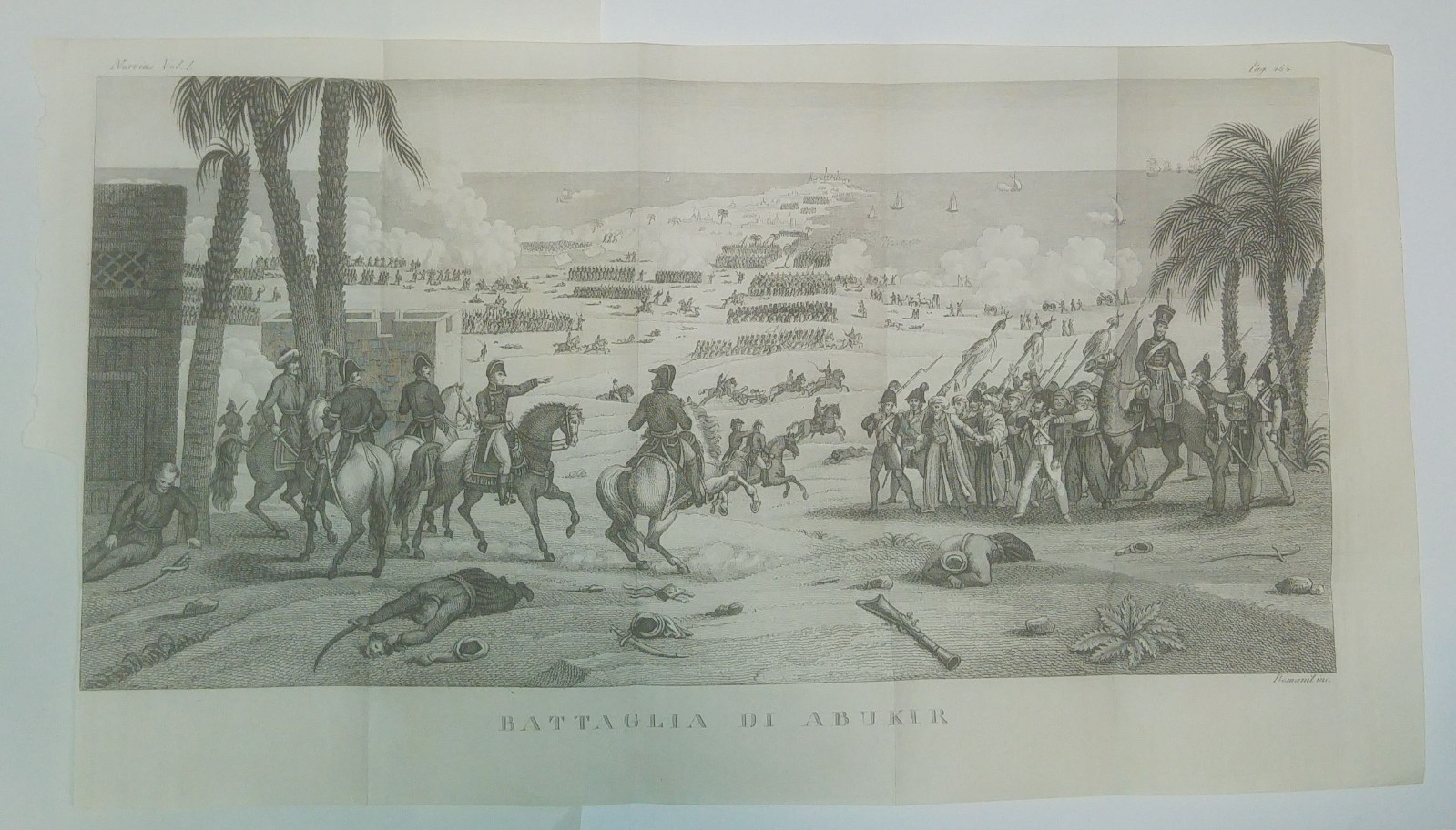 BATTAGLIA DI ABUKIR Norvins Napoleone Incisione Stampa Rame 800 Piomanil …