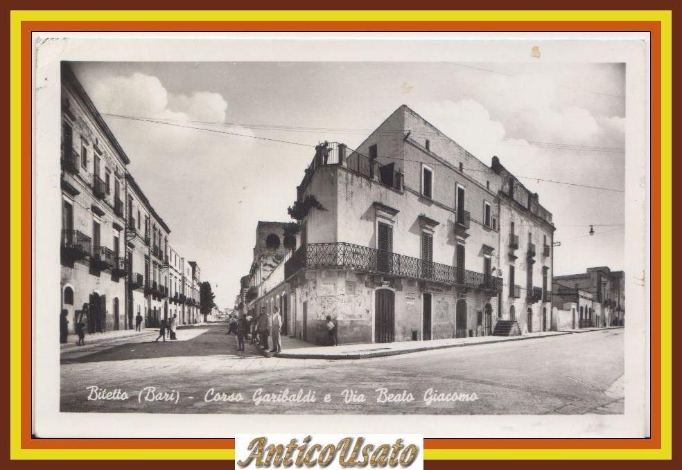 BITETTO Corso Garibaldi e via beato Giacomo Cartolina Viaggiata 1957 …