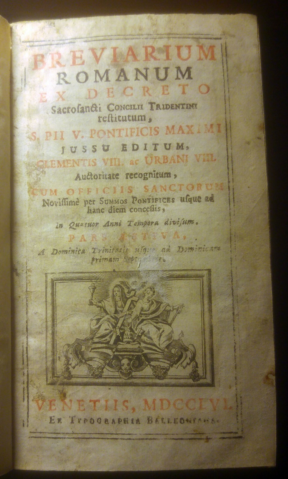 BREVIARIUM ROMANUM 4 volumi 1756 hiemalis aestivo autumnalis verna libro …