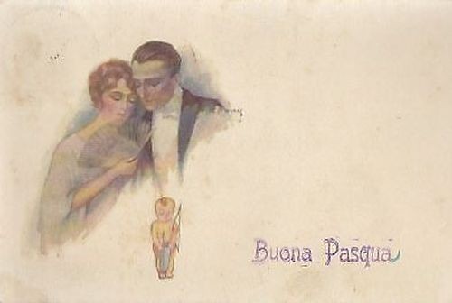 Buona Pasqua Cartolina A Colori Viaggiata 1922 Originale D'epoca Postcard …