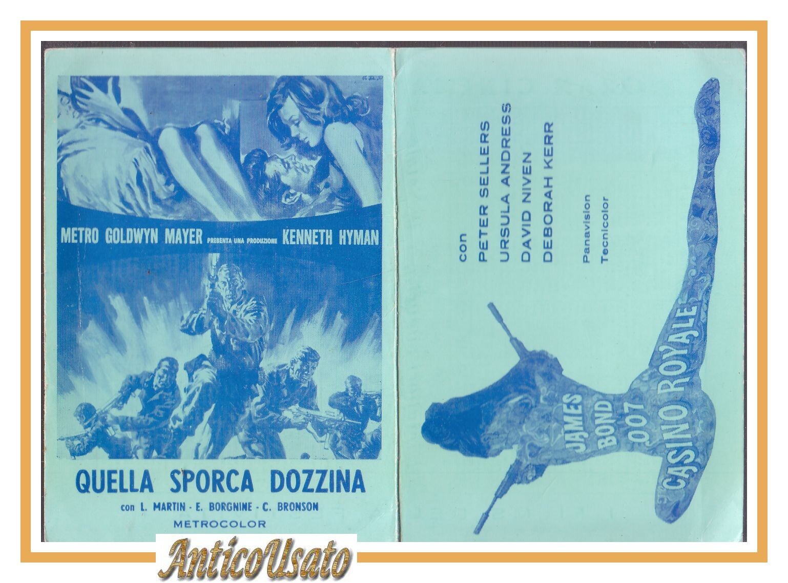 CALENDARIETTO CINEMA GALLERIA Bari 1968 James Bond quella sporca dozzina …