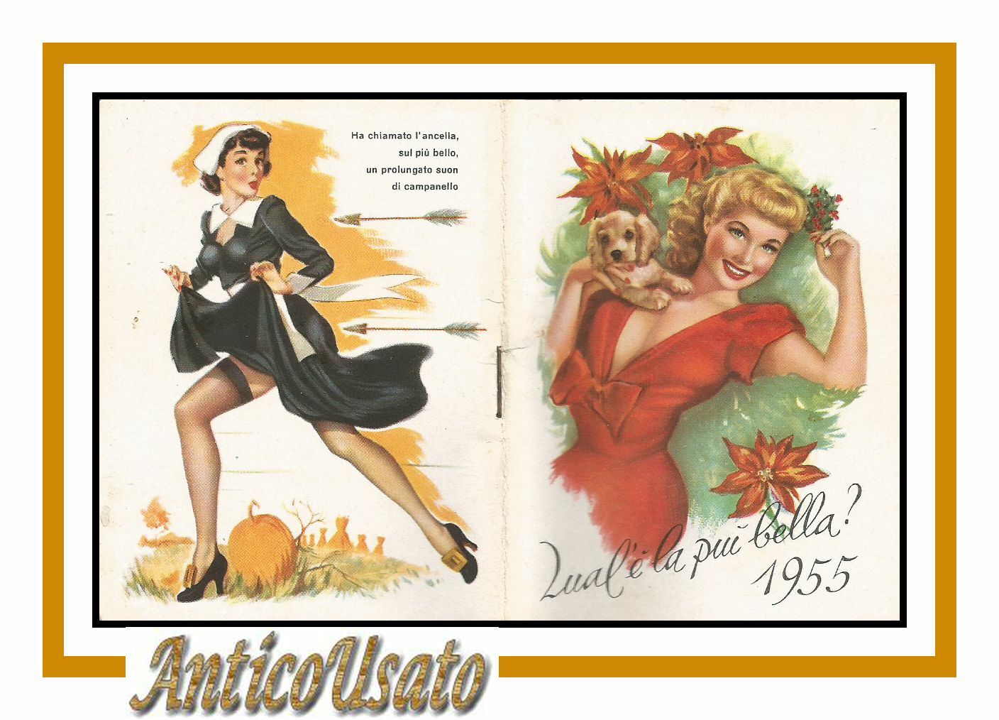 Calendarietto da Barbiere QUAL E' LA PIU' BELLA 1955 originale …