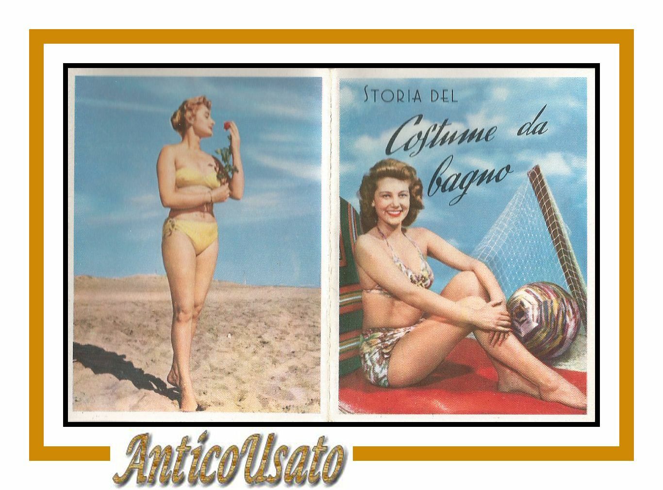 Calendarietto da Barbiere STORIA DEL COSTUME DA BAGNO 1958 originale …