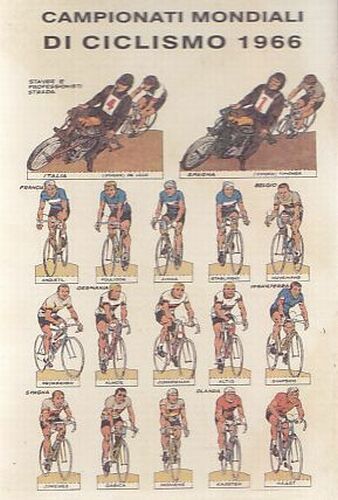 CAMPIONATI MONDIALI DI CICLISMO 1966 Cartolina a Colori Postcard Vintage …