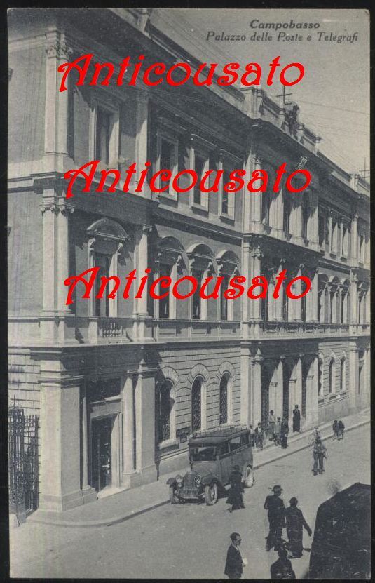 CAMPOBASSO PALAZZO DELLE POSTE E TELEGRAFI cartolina originale Jannantuono epoca