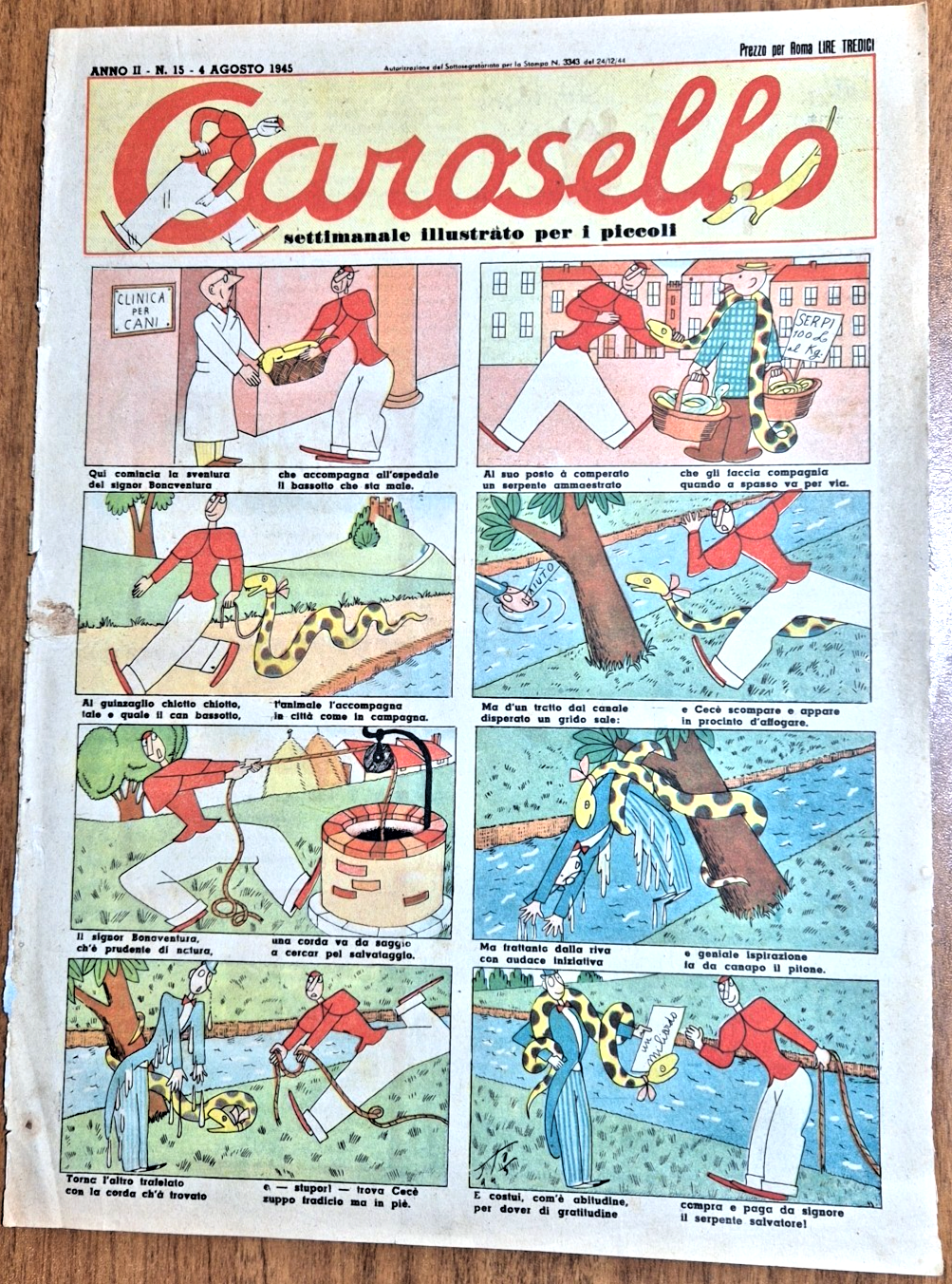 CAROSELLO settimanale illustrato per i piccoli 4 agosto 1945 Signor …