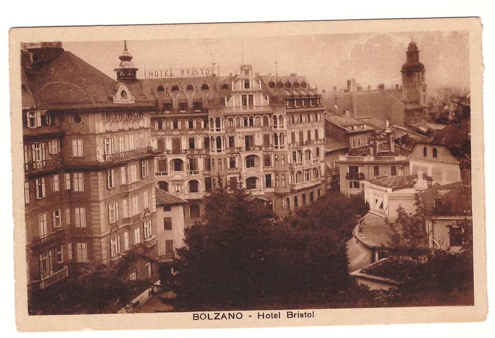 Cartolina Bolzano Hotel Bristol non viaggiata Vintage Postcard Carte Postale