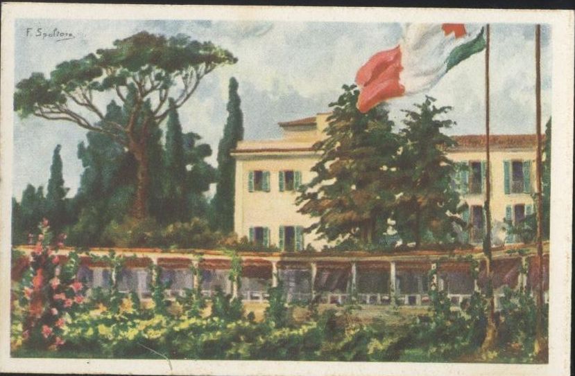 CARTOLINA CROCE ROSSA ITALIANA istituto Cesare Battisti - illustrata da …