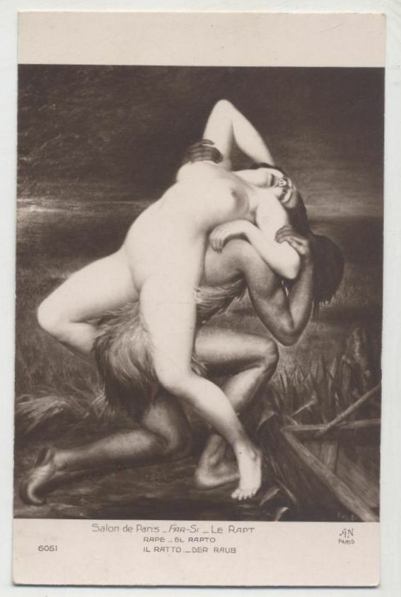 CARTOLINA EROTICA Salon de Paris Far Si Le Rapt ORIGINALE …