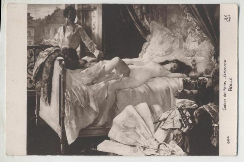 CARTOLINA EROTICA Salon de Paris Gervex Rolla ORIGINALE Carte Postale …