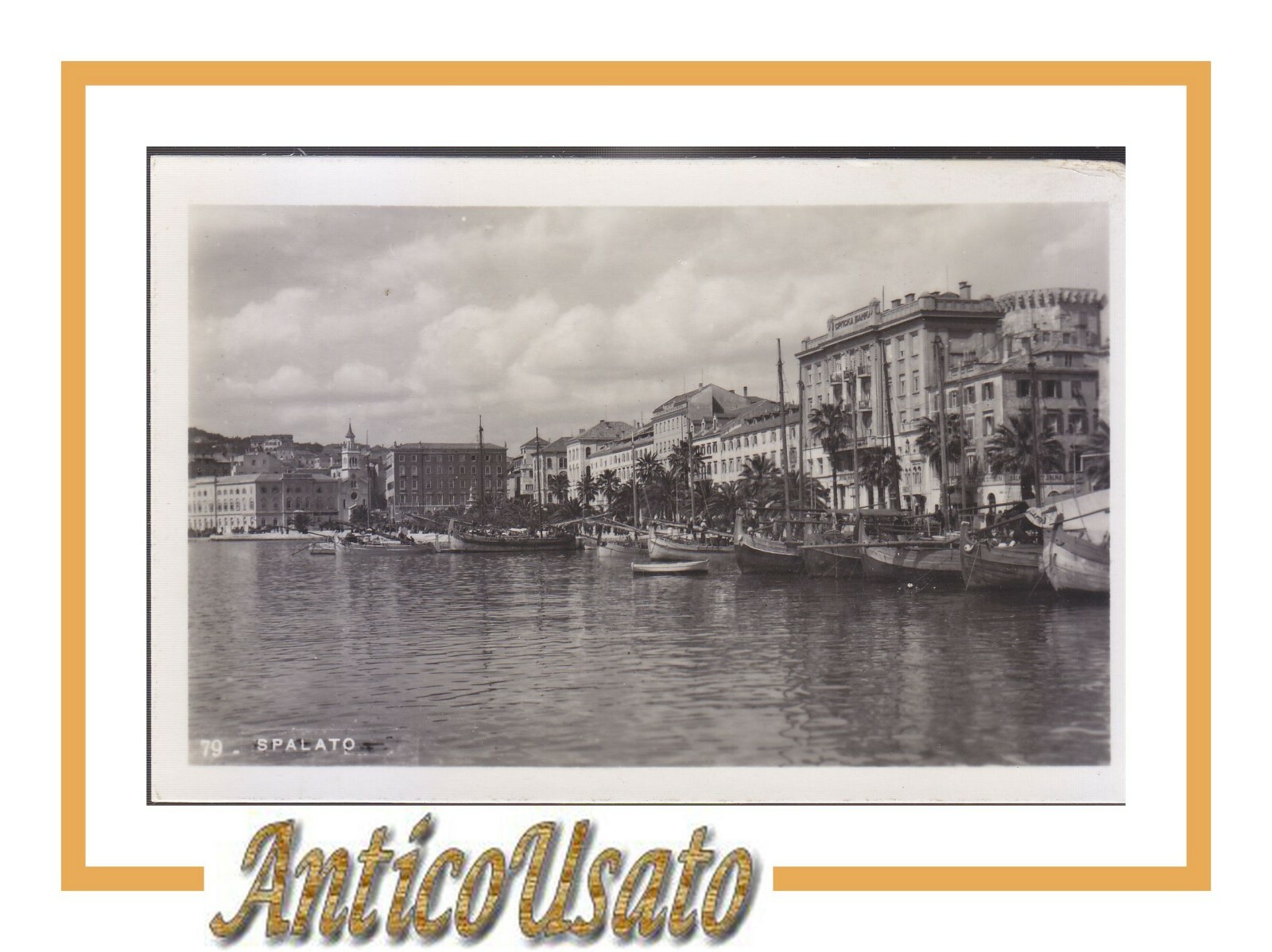 CARTOLINA fotografica SPALATO panorama non viaggiata Originale vintage Split