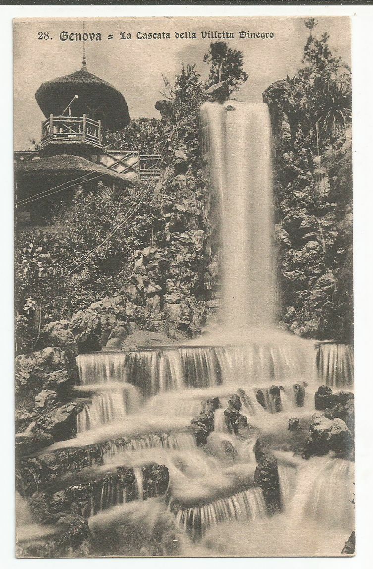 CARTOLINA Genova la cascata nella villetta Dinegro NON VIAGGIATA Vintage …