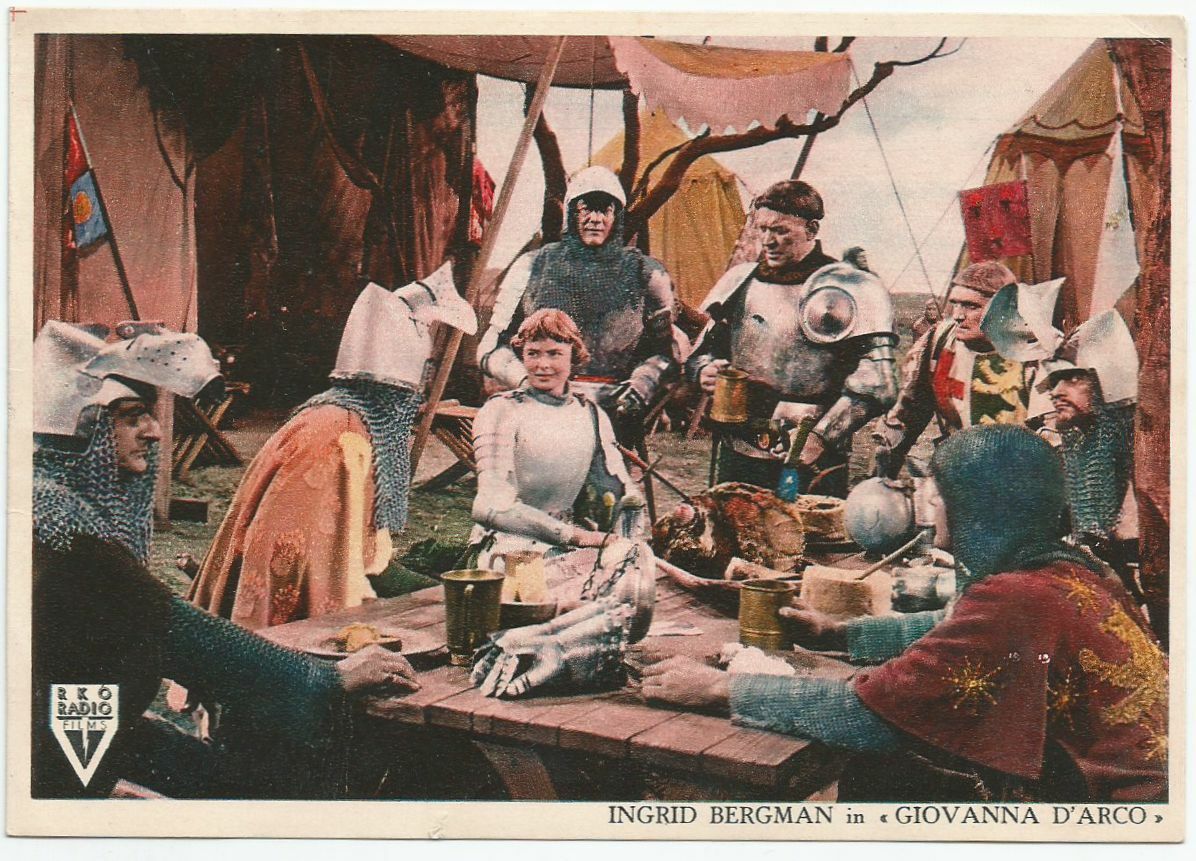 CARTOLINA INGRID BERGMAN nel film Giovanna D'Arco - postcard movie …