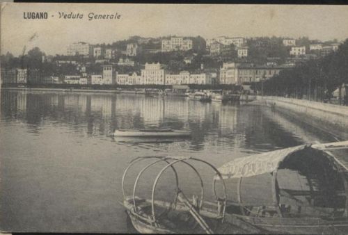 CARTOLINA LUGANO - VEDUTA GENERALE viaggiata 1911 - Animata- Originale …