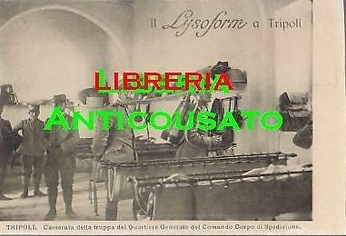 CARTOLINA LYSOFORM TRIPOLI camerata corpo spedizione vintage d'epoca animata