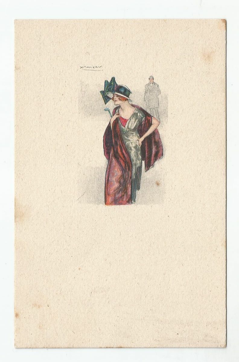 CARTOLINA MAUZAN VIAGGIATA 28/03/1917 ILLUSTRATA A COLORI - ORIGINALE
