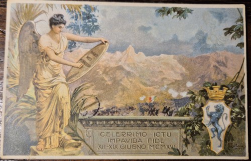Cartolina MITRAGLIERI FIAT BRESCIA Originale viaggiata 1917 Celerrimo ictu I …