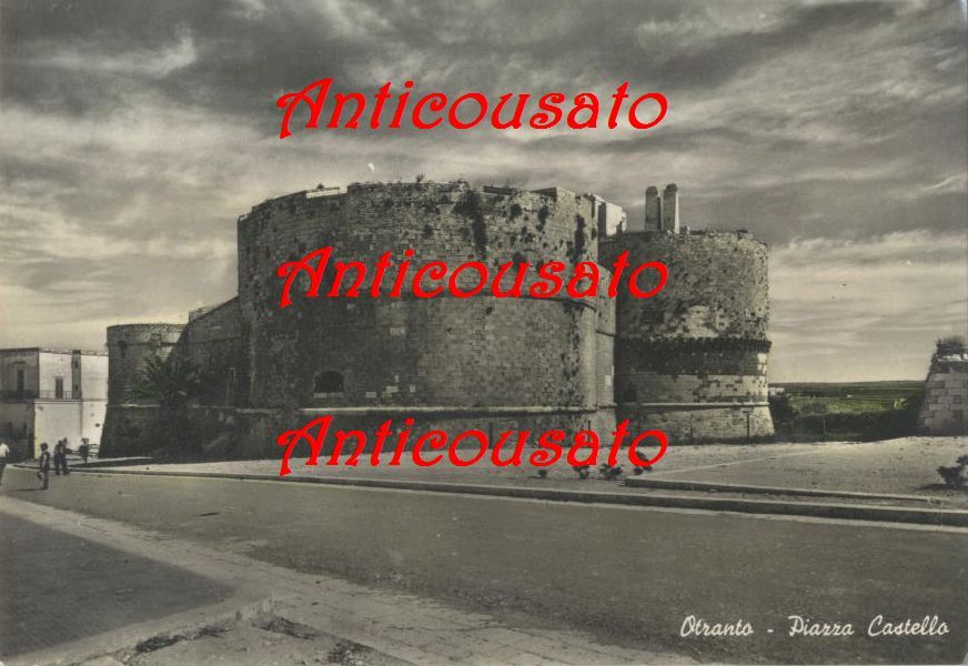 cartolina OTRANTO piazza Castello Vintage anni '50 non viaggiata d'epoca …
