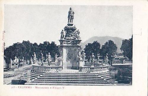 cartolina PALERMO IL MONUMENTO A FILIPPO V Sandron - originale …
