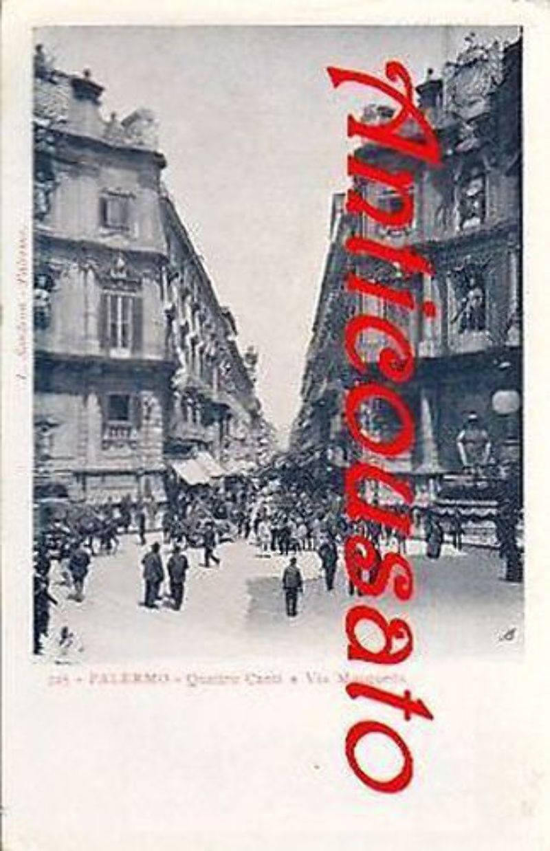cartolina PALERMO QUATTRO CANTI E VIA MACQUEDA Postcard originale epoca …