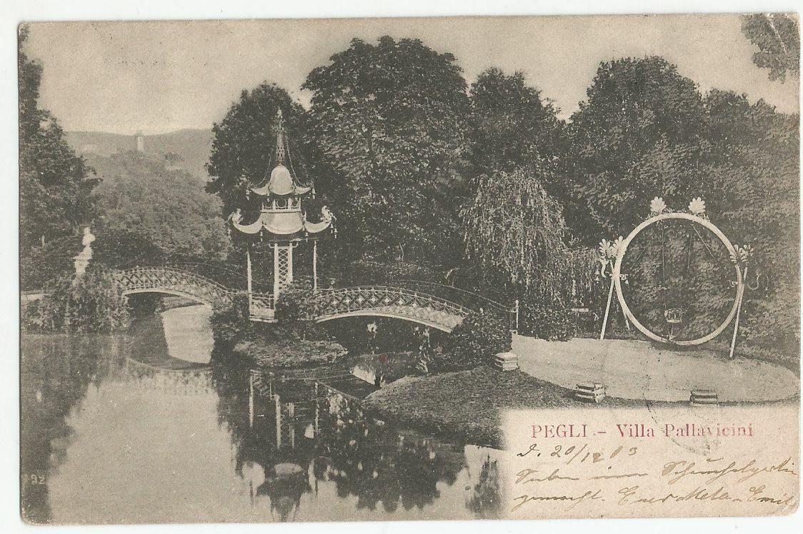 CARTOLINA PEGLI VILLA PALLAVICINI VIAGGIATA 20/12/1903 Vintage Postcard Tarjeta