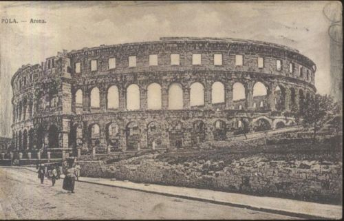 CARTOLINA POLA Arena viaggiata 1913 ORIGINALE vintage antica postcard d'epoca
