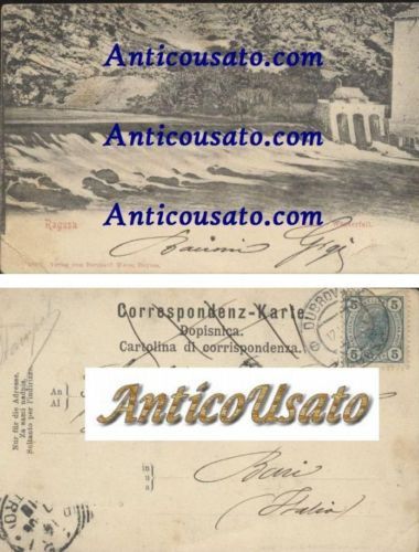 CARTOLINA RAGUSA OMBLA WASSERFALL Originale VIAGGIATA 1910? CROAZIA vintage