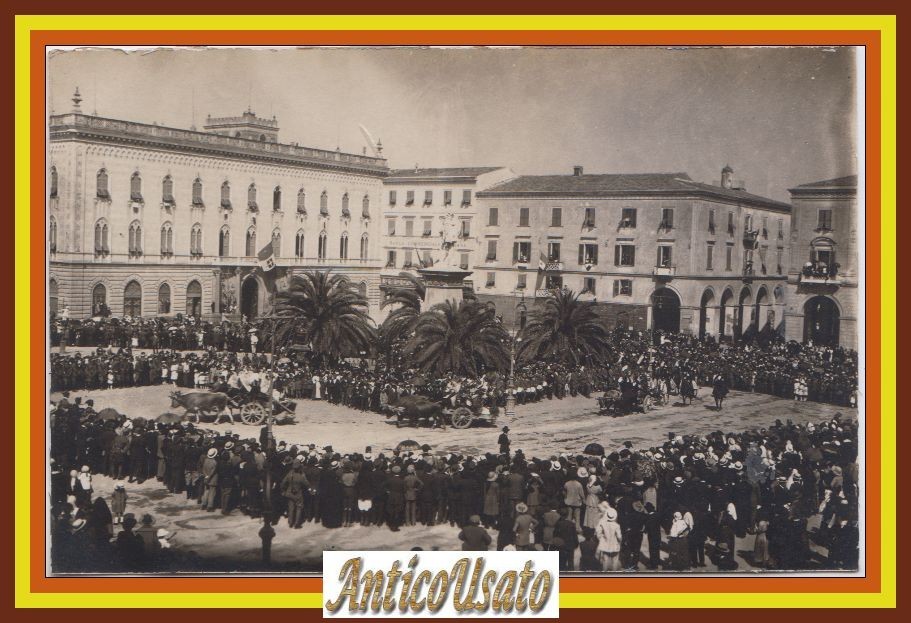 Cartolina SASSARI Cavalcata Sarda Traccas Piazza D'Italia 1929 Non Viaggiata