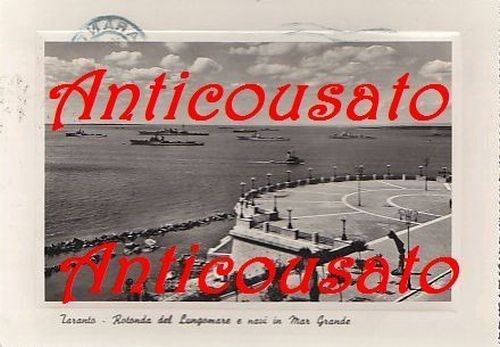 Cartolina Taranto Rotonda Del Lungomare E Navi In Mar Grande …