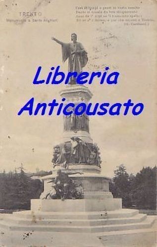 Cartolina TRENTO Monumento a Dante Alighieri Viaggiata 1912 Vintage Postcard