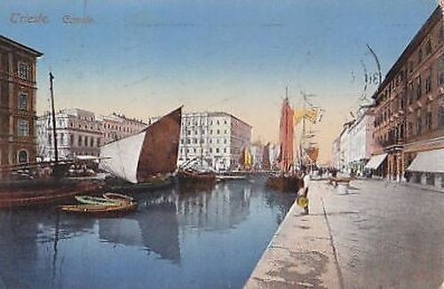 Cartolina TRIESTE - CANALE viaggiata 1913 ORIGINALE postcard vintage d'epoca