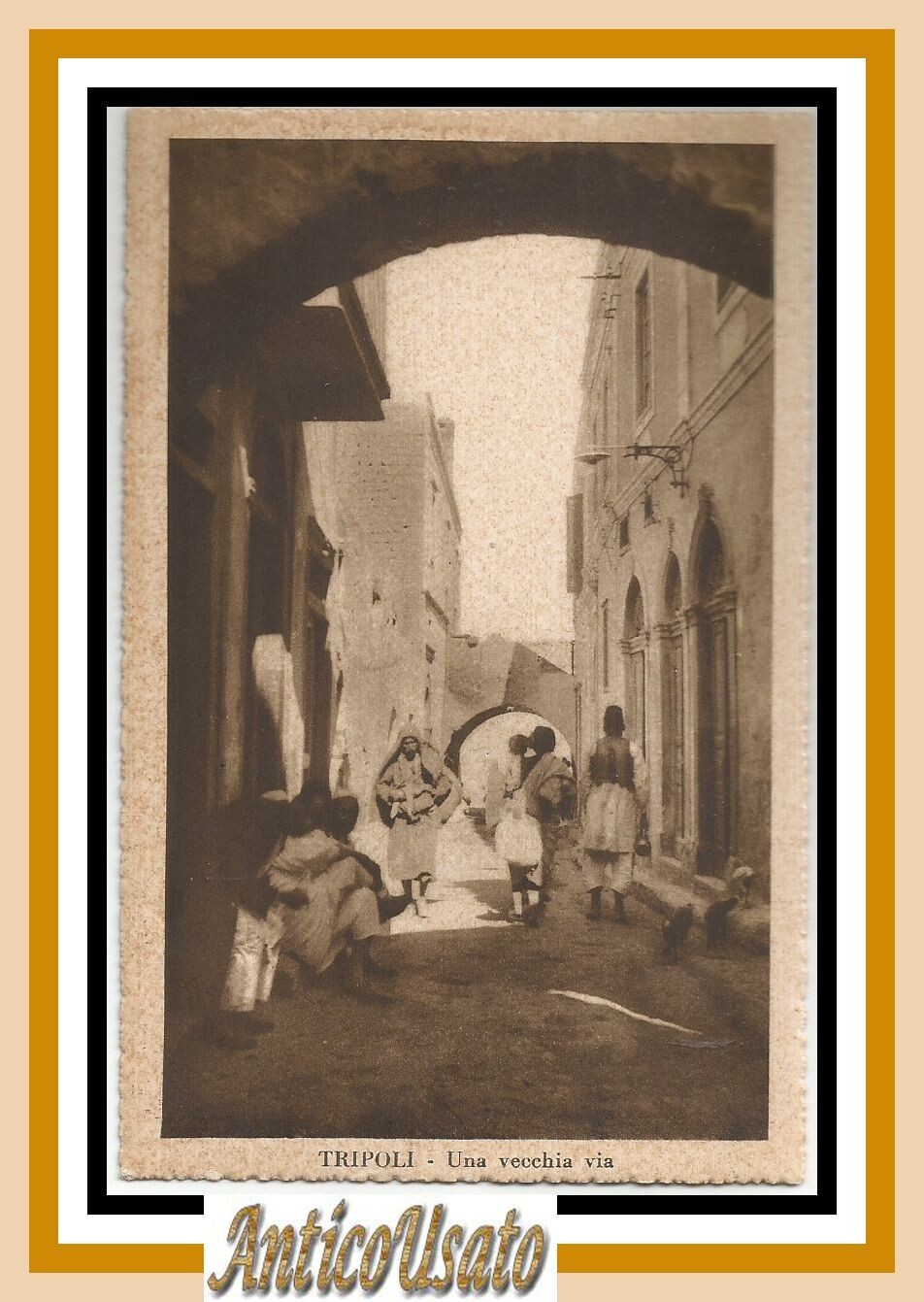Cartolina Tripoli una vecchia via 1934 Libia Vintage Colonialismo Africa …