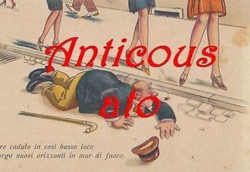 Cartolina Umoristica Originale ANNI '20 A Colori Caricatura Vintage Postcard