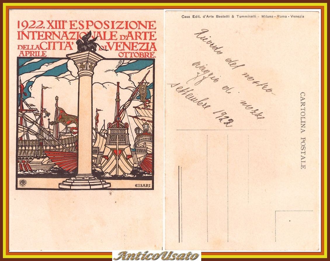 Cartolina XIII ESPOSIZIONE INTERNAZIONALE DI ARTE CITTÀ VENEZIA 1922 Originale