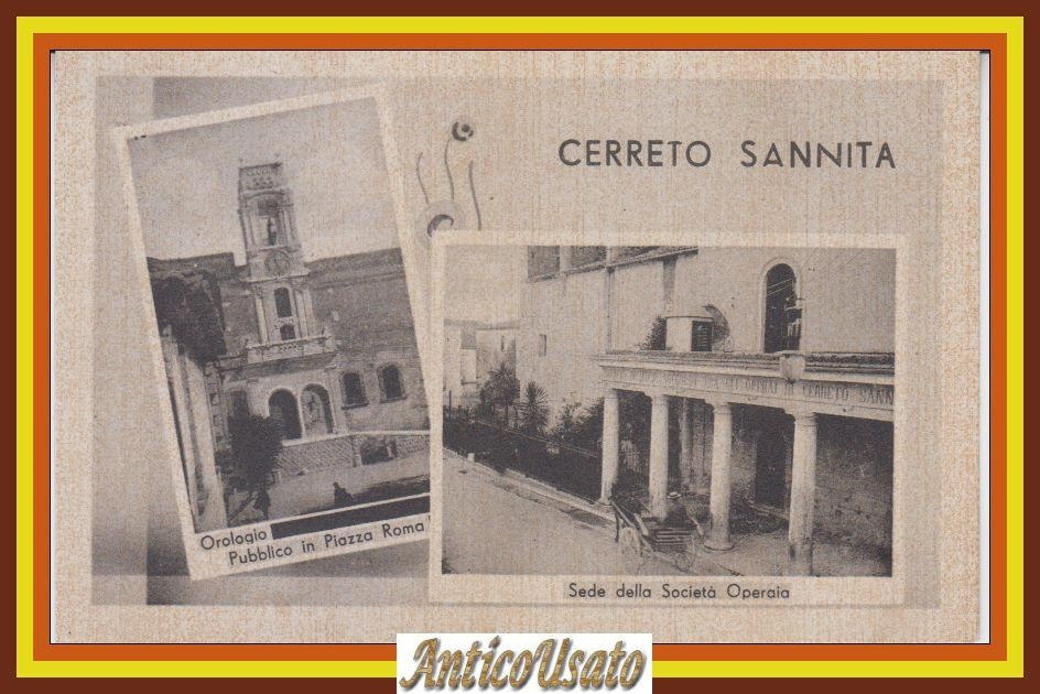 CERRETO SANNITA Sede Della Società Operaia Orologio Pubblico 1955 Cartolina