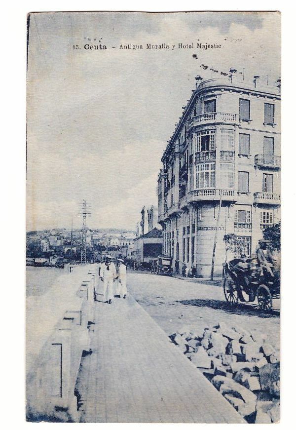 Ceuta antigua muralla j hotel majestic 1921? tarjeta postal cartolina …
