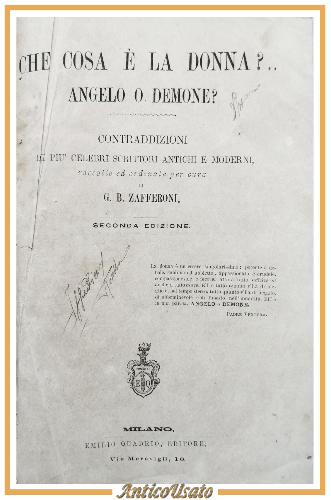 CHE COSA È LA DONNA ANGELO O DEMONE a cura …
