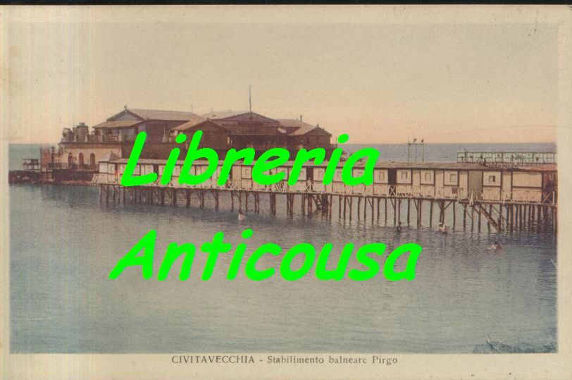 Civitavecchia Stabilimento Balneare Pirgo Cartolina Originale Anni '30? Vintage