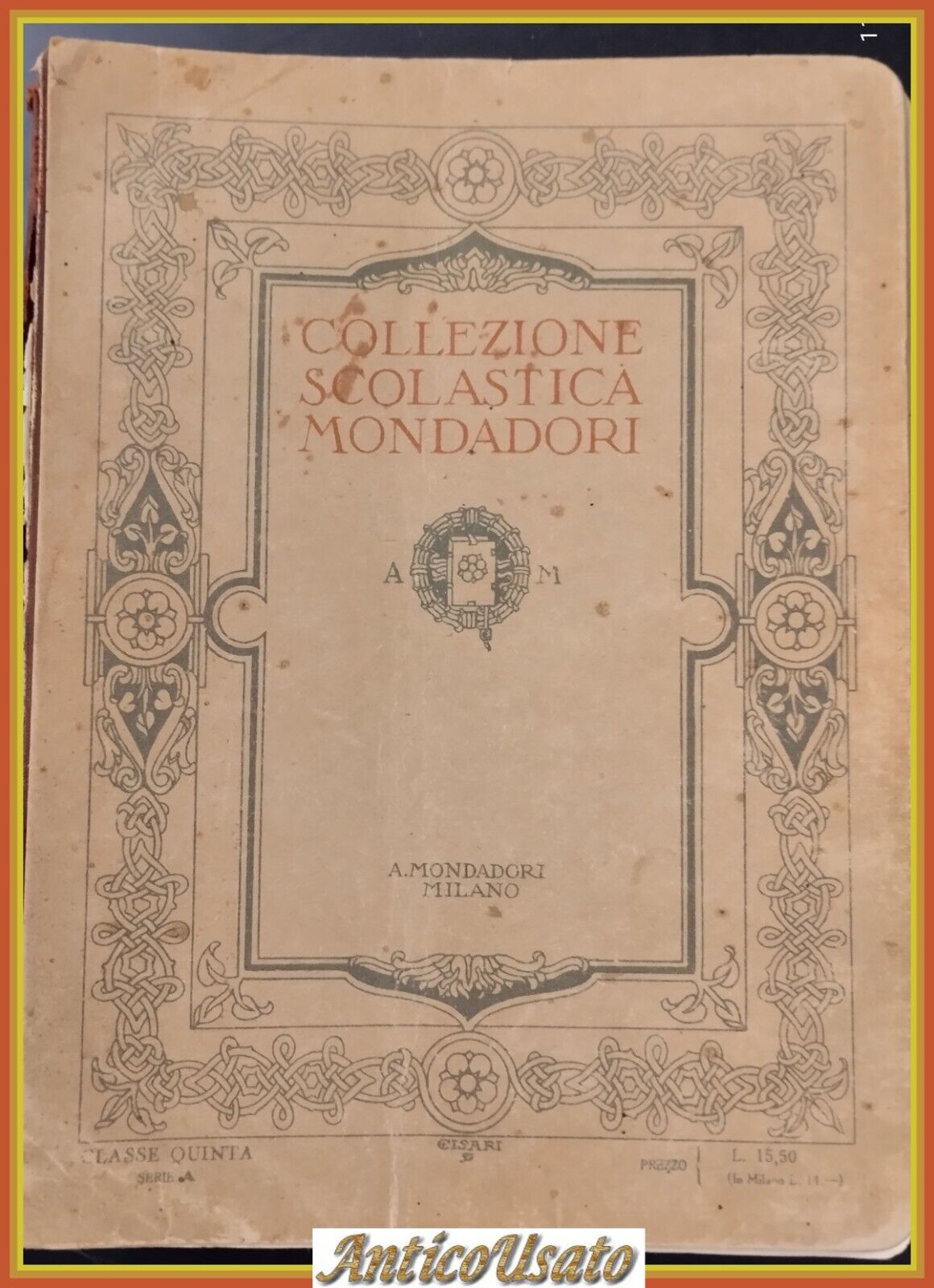 COLLEZIONE SCOLASTICA MONDADORI 1926 Libro scolastico fascismo sussidiario