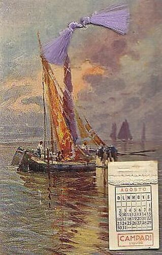Cordial Campari Cartolina Pubblicitaria Calendarietto antica vintage postcard