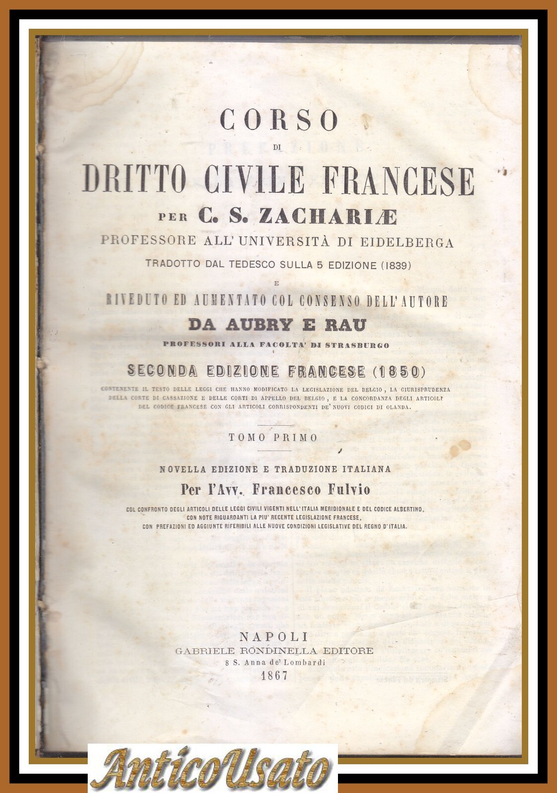 CORSO DI DIRITTO CIVILE FRANCESE Zachariae 3 volumi in 1 …