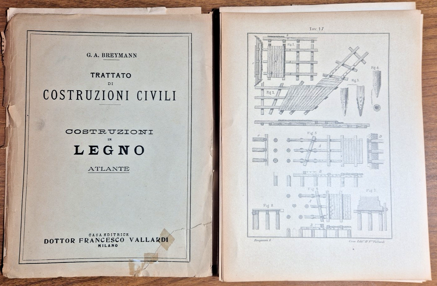 COSTRUZIONI IN LEGNO Atlante di Breymann 1927 Libro TRATTATO COSTRUZIONI …