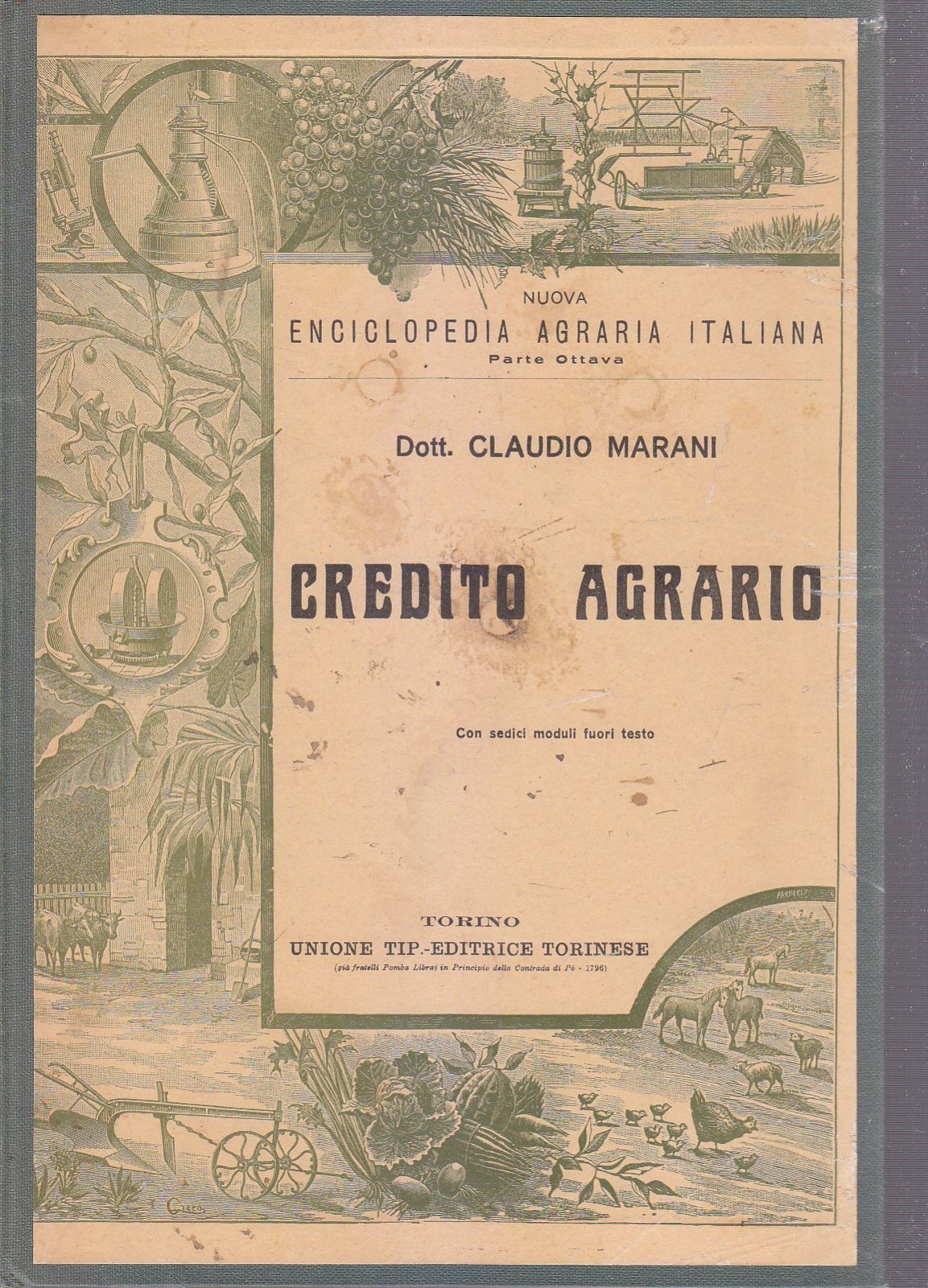 CREDITO AGRARIO di Claudio Marani 1929 UTET enciclopedia agraria italiana …
