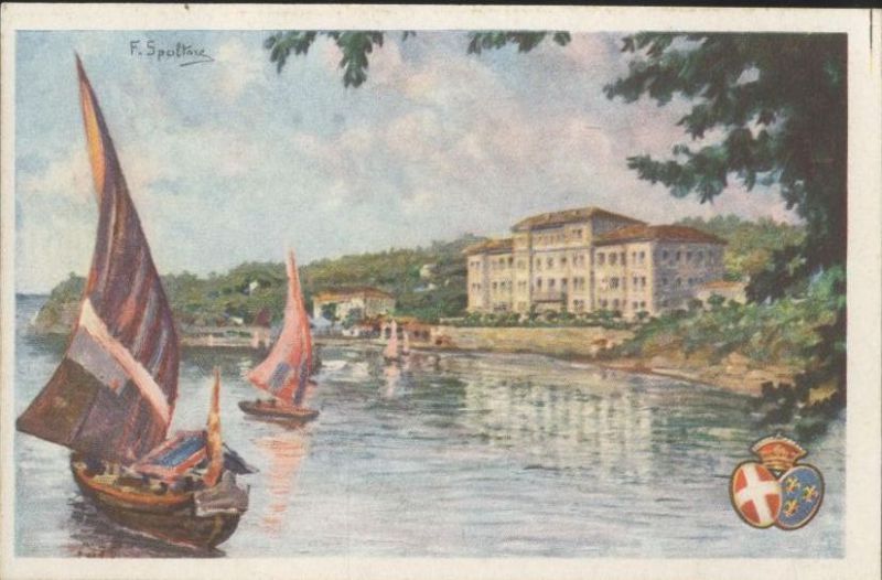 CROCE ROSSA ITALIANA Cartolina ospedale Marino OLTRA Trieste Spoltona vintage