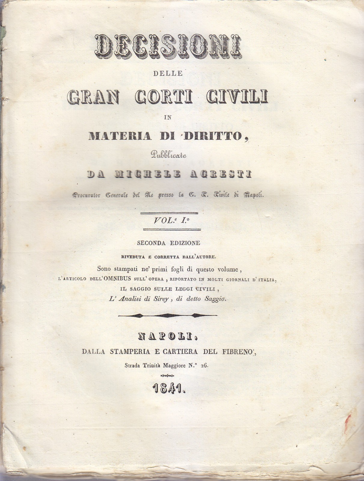 DECISIONI GRAN CORTI CIVILI IN MATERIA DI DIRITTO volume 1 …