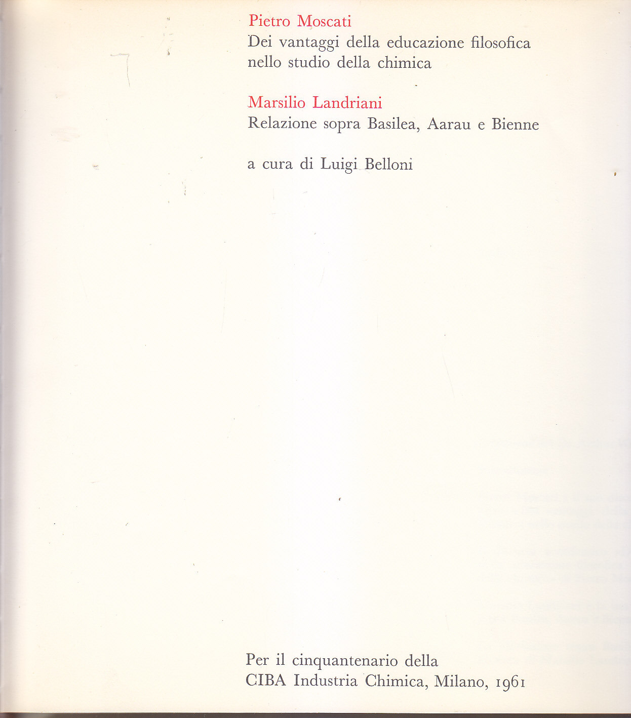 DEI VANTAGGI DELLA EDUCAZIONE FILOSOFICA NELLO STUDIO DELLA CHIMICA 1961 …