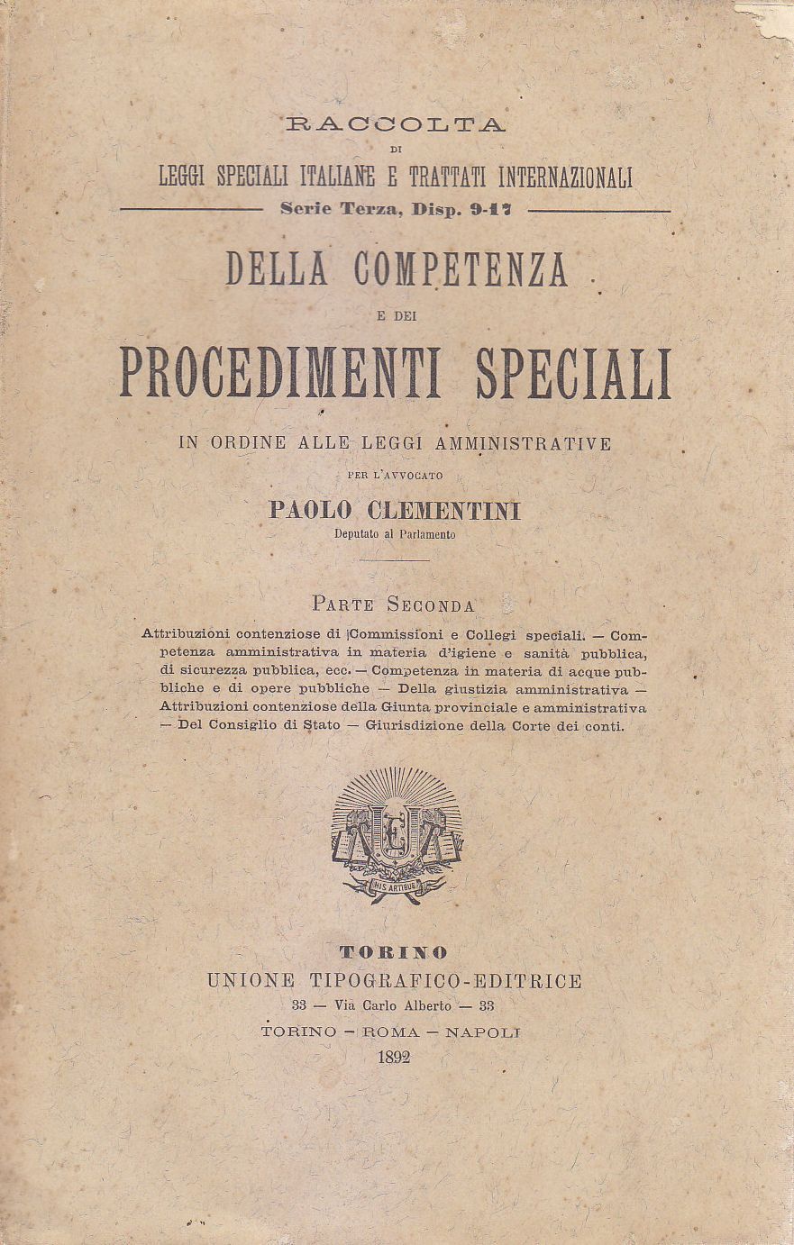 DELLA COMPETENZA E DEI PROCEDIMENTI SPECIALI Parte 2 di P …