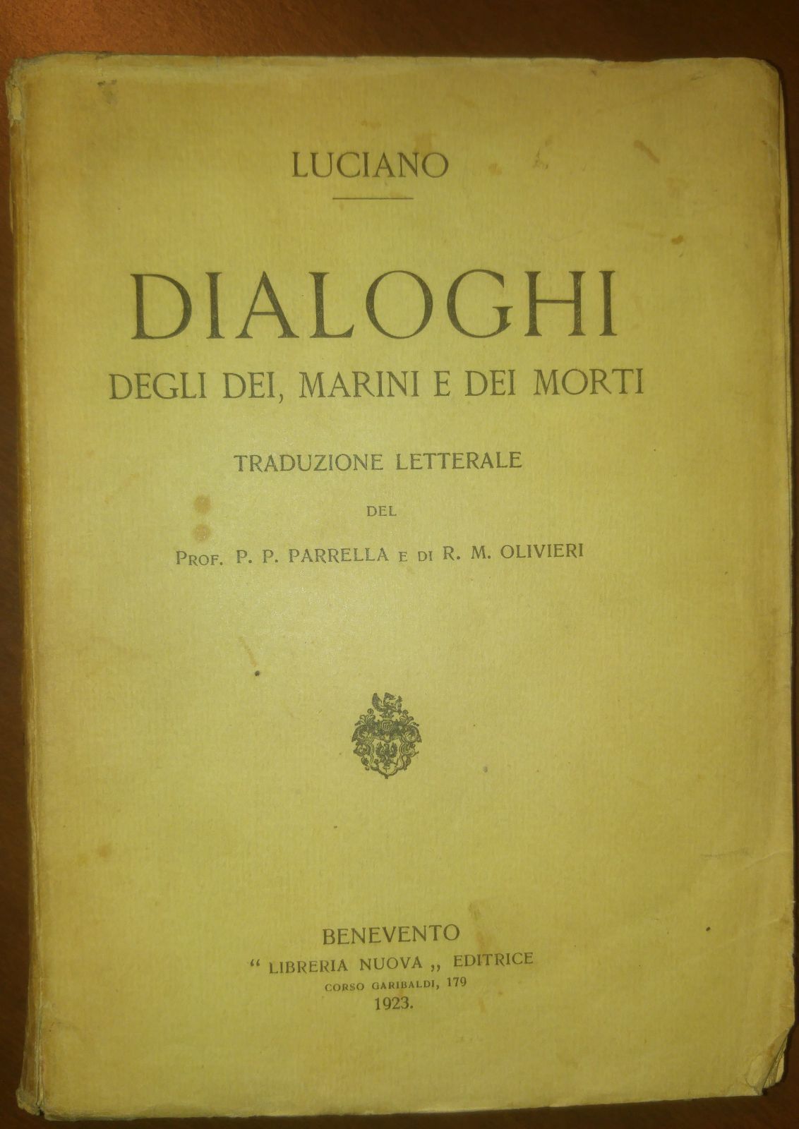 Dialoghi Degli Dei Marini E Morti di Luciano 1923 Libreria …