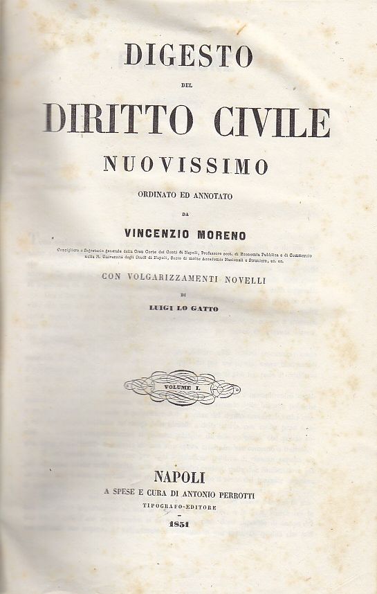 DIGESTO DEL DIRITTO CIVILE NUOVISSIMO vol I di Vincenzo Moreno …