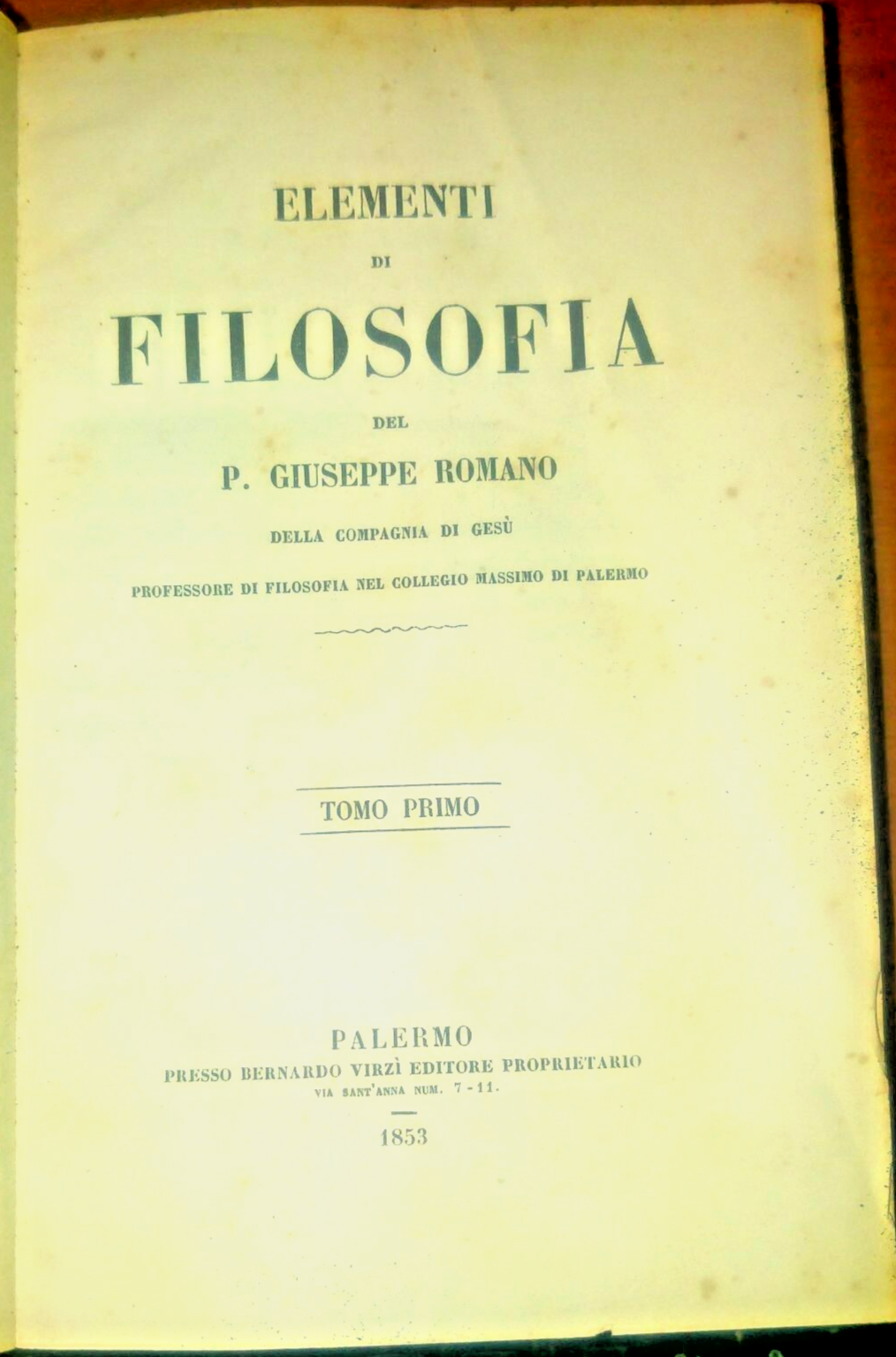 ELEMENTI DI FILOSOFIA opera completa di Giuseppe Romano 1853 Virzì …